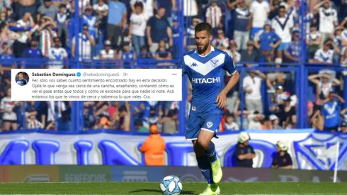 Foto de Fernando Gago y el mensaje de Sebastián Domínguez.