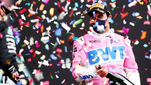 Checo Pérez festeja su podio en Turquía