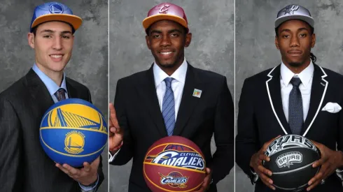 Klay Thompson, Kyrie Irving y Kawhi Leonard