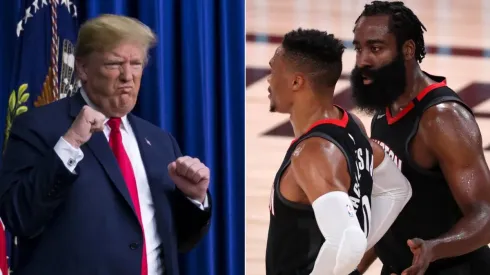 Donald Trump James Harden y Russell Westbrook