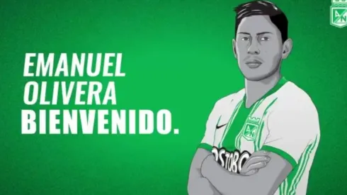 Atlético Nacional presentó oficialmente a su nuevo refuerzo Emanuel Olivera