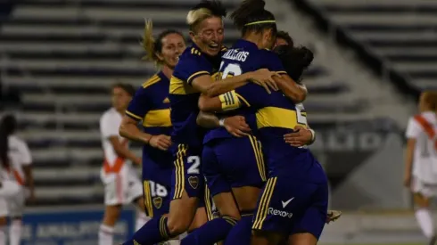 El festejo de las jugadoras de Boca contra River.