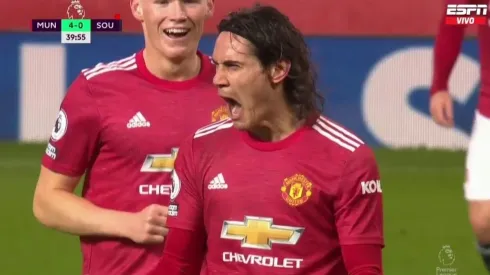 Cavani marcó su quinto gol en la Premier League: lo disfruta Manchester United
