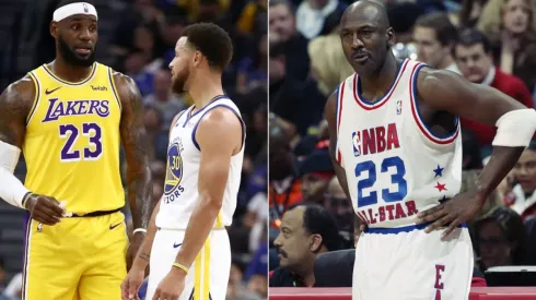 Stephen Curry, LeBron James y Michael Jordan