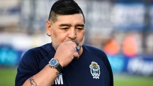 Diego Maradona durante su paso por Gimnasia.