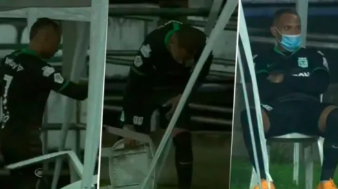 El momento en que Jarlan Barrera pierde el control y se molesta con Alexandre Guimaraes por ser sustituido.