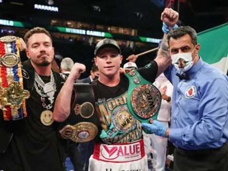 El abrazo de oso de Canelo Álvarez y J Balvin en el camerino