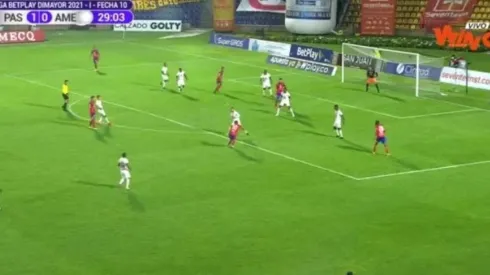 Dibuje maestro: rabona y travesaño, por poco Deportivo Pasto marca el gol del año