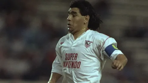 Diego Maradona durante su paso por Sevilla.