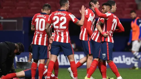 El festejo de los jugadores de Atlético de Madrid.