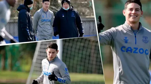 James Rodríguez se recuperó y volvió a entrenar con el Everton en Inglaterra.