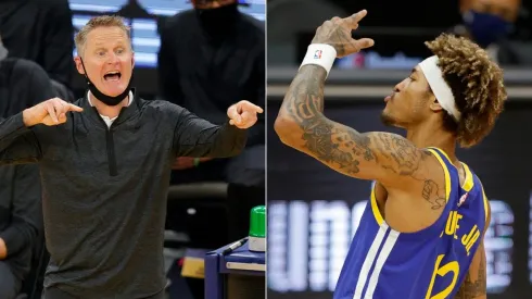 Steve Kerr y Kelly Oubre Jr.