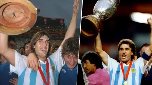 Batistuta y Ruggeri levantando la Copa América 1993 en Ecuador (Foto: Getty Images)