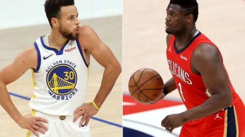 Stephen Curry y Zion Williamson