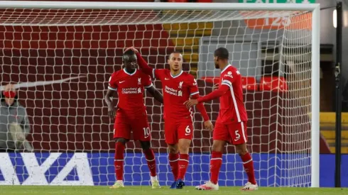 Jugadores del Liverpool durante un encuentro de la Premier League.