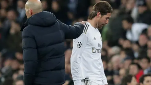 Sergio Ramos durante un encuentro con Real Madrid en Champions.