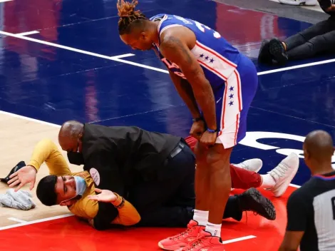 VIDEO: Un seguridad defiende la cancha en la victoria de Washington ante 76ers en los Playoffs de la NBA