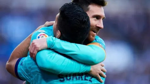 Leo Messi y Luis Suárez durante un encuentro con Barcelona.
