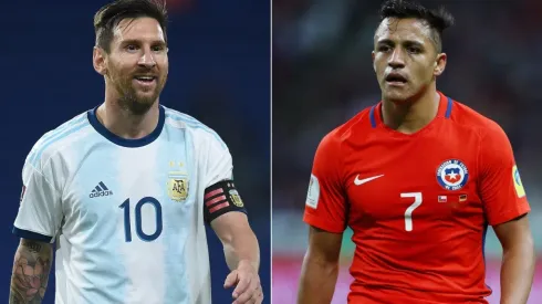 Lionel Messi de Argentina (izq) y Alexis Sánchez de Chile (Getty).