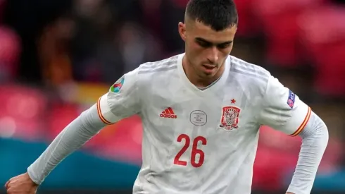Pedri, durante un encuentro con España en la Eurocopa.
