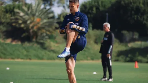 Entrenamiento de Chicharito Hernández con Los Ángeles Galaxy.