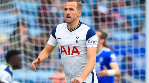 Harry Kane en festejo de gol con el Tottenham.