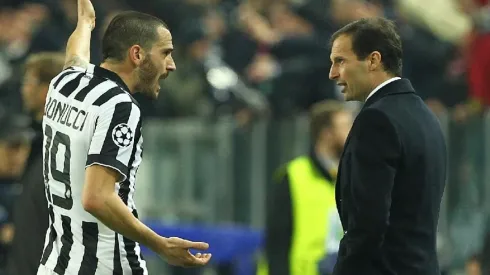 Bonucci y Allegri en Juventus.