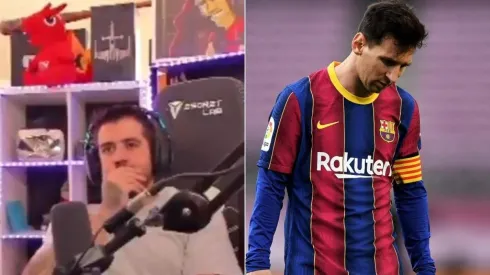 AuronPlay, devastado por la salida de Lionel Messi de Barcelona.