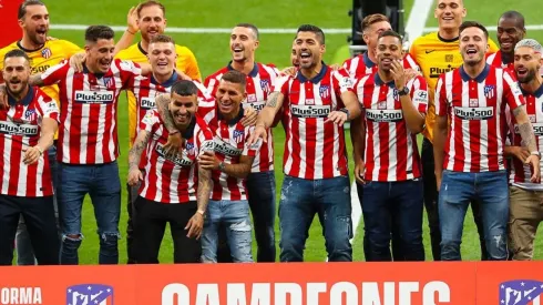 Festejo de título liguero de Atlético de Madrid.