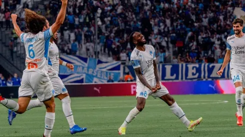 Festejo de gol de Marsella.