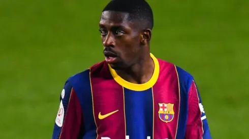 Dembélé en acción de juego con Barcelona.