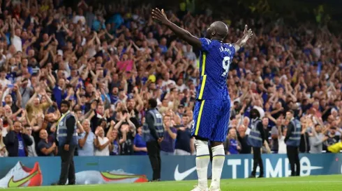 Romelu Lukaku en festejo de gol con Chelsea.