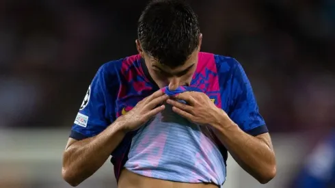 Pedri, frustrado tras la derrota 0-3 ante Bayern Múnich.