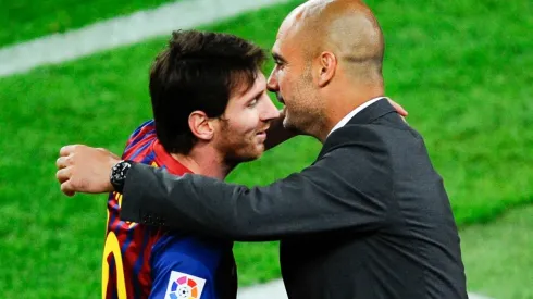 Lionel Messi y Pep Guardiola en un encuentro del Barcelona.