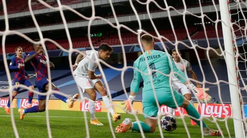 Imágenes del último partido de Barcelona en Lisboa.