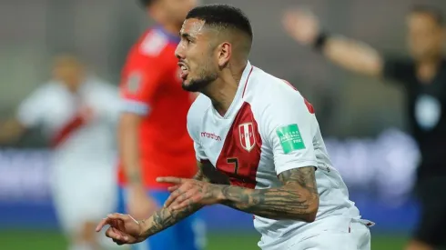 Festejo de gol de Perú sobre Chile.