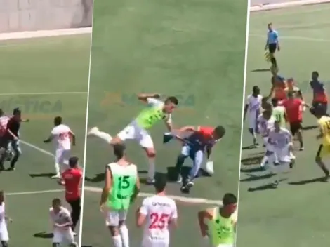 Acto penoso: batalla campal entre jugadores sub-17 en Colombia