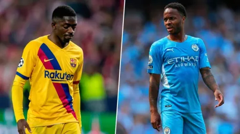 Ousmane Dembélé y Raheem Sterling.