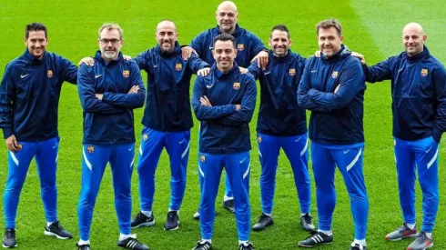 El cuerpo técnico de Xavi Hernández.