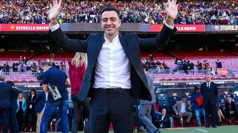 Xavi Hernández en presentación con Barcelona.