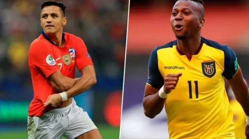 Alexis Sánchez y Michael Estrada.