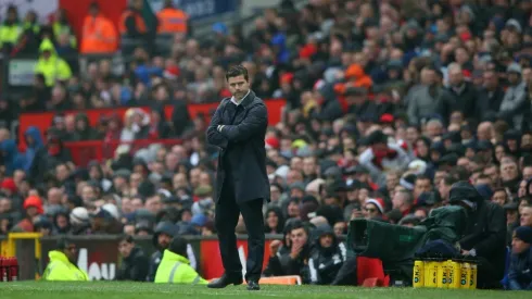 Mauricio Pochettino en Old Trafford, estadio del Manchester United.