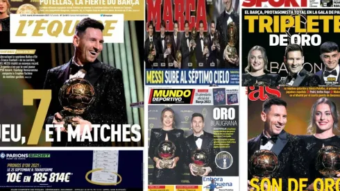 Las portadas de los medios tras el séptimo Balón de Oro de Lionel Messi.
