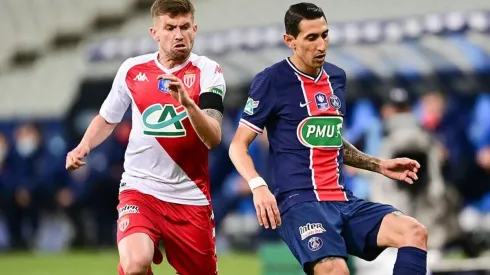 Acción de juego de PSG y Mónaco.