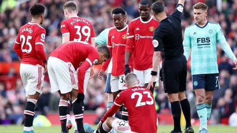 Acción de juego de United y Leicester.