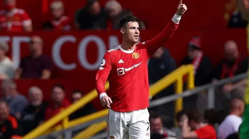 CR7 en festejo de gol con Manchester United.