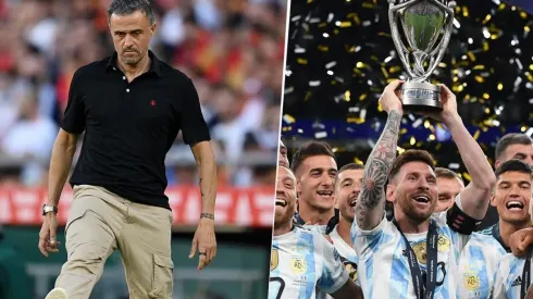 Luis Enrique con España y Argentina campeón de la Finalissima.