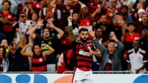 Flamengo en festejo de gol de Gabriel Barbosa.