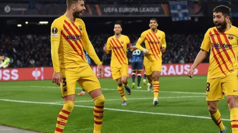 Barcelona en festejo de gol.