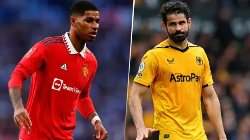 Rashford y Diego Costa, figuras de Manchester United y Wolverhampton.